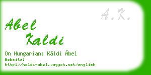 abel kaldi business card
